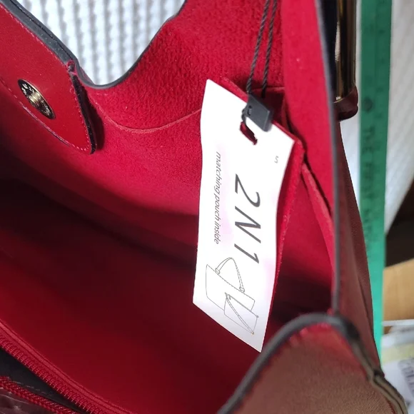 Vintage Kathy Ireland Burgundy Shoulder Bag NWT - Picture 11 of 13